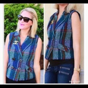 Cabi tweed double breasted vest  sz medium